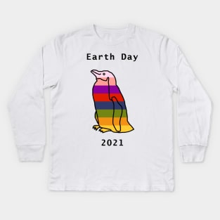 Rainbow Penguin for Earth Day 2021 Kids Long Sleeve T-Shirt